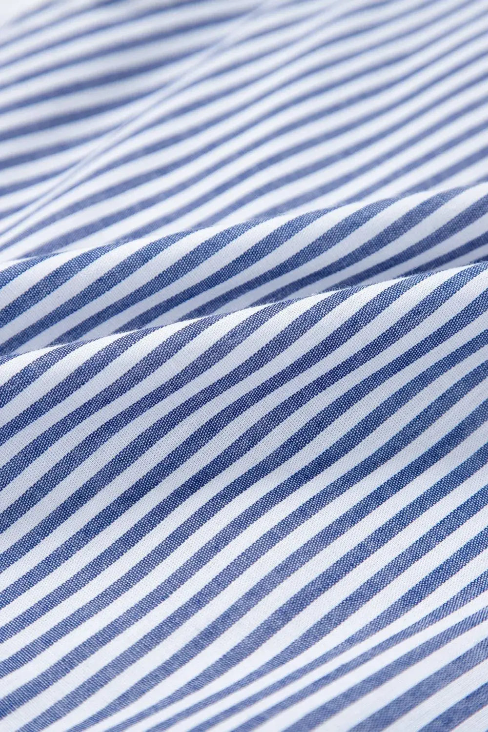 Stripe Sleeveless Notched Ric Rac Mini Dress - Trendsi - Flyclothing LLC