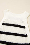 Contrast Striped Drawstring Detail Sleeveless Sweater Dress - Trendsi - Flyclothing LLC