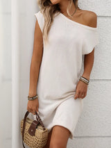 One Shoulder Mini Sweater Dress - Trendsi - Flyclothing LLC