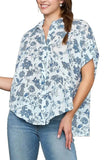Umgee Full Size Two Tone Floral Print Top Plus Size - Trendsi