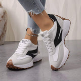 Color‑Blocked Platform Casual Sneakers - Trendsi - Flyclothing LLC