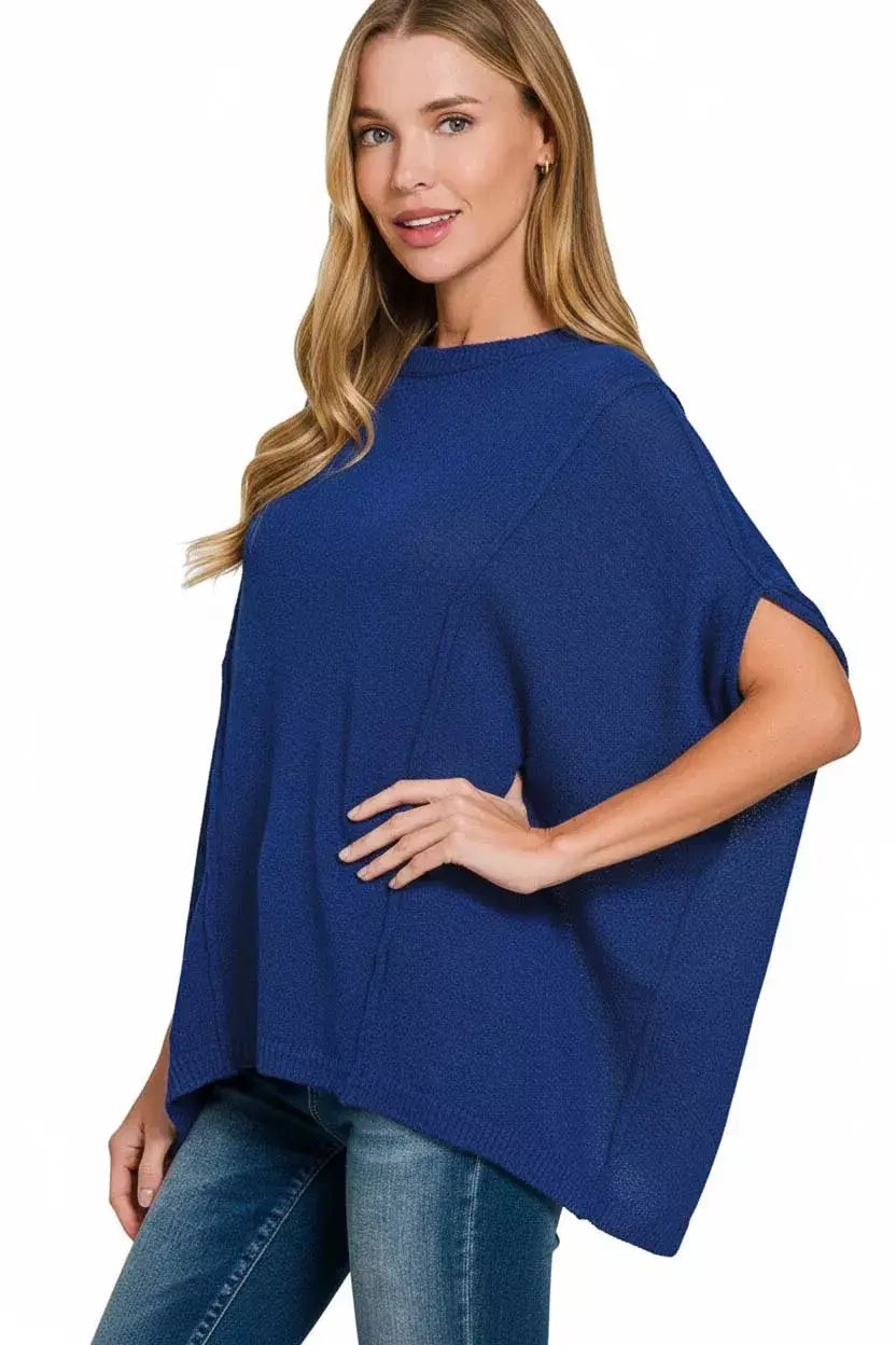 Zenana Drop Shoulder Short Sleeve Knit Top - Trendsi - Flyclothing LLC