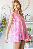 Heimish Full Size Floral Ruffled Tiered Top - Trendsi