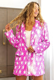 BiBi Star Pattern Sequin Blazer - Trendsi