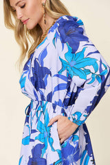 Double Take Full Size Floral Long Sleeve Romper with Pockets - Trendsi - Flyclothing LLC