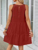 Ruffled Hem Lace Sleeveless Dress - Trendsi - Flyclothing LLC
