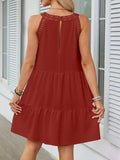 Ruffled Hem Lace Sleeveless Dress - Trendsi - Flyclothing LLC