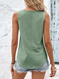 Eyelet Wide Strap Tank - Trendsi - Flyclothing LLC