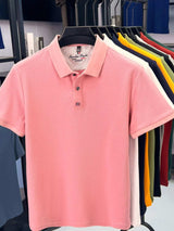 Men's Plus Size Collared Neck Short Sleeve Polo - Trendsi - Flyclothing LLC