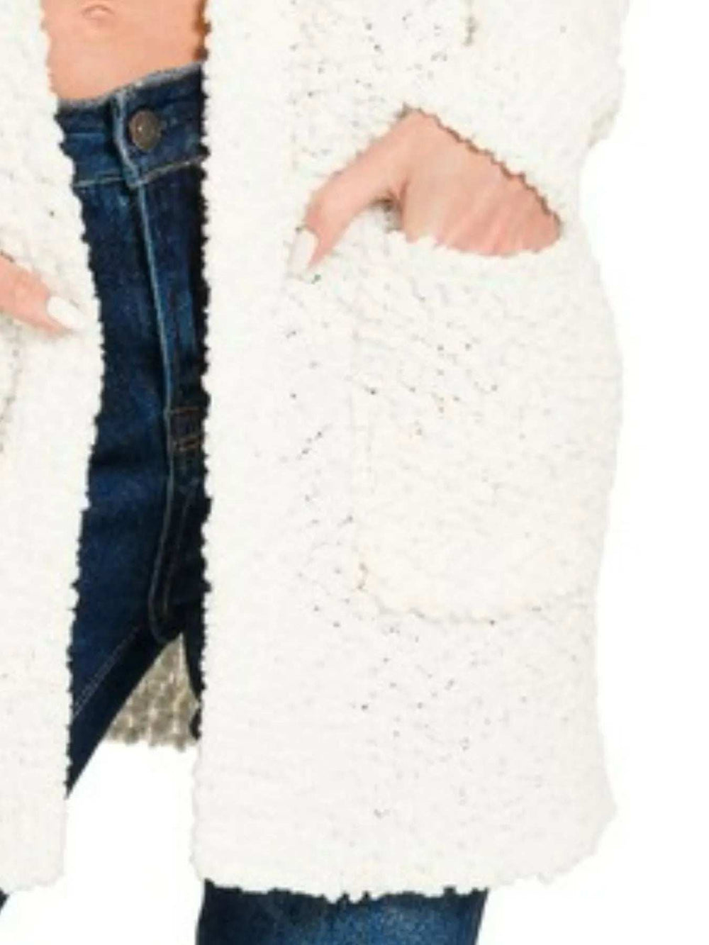 Zenana Long Sleeve Popcorn Sweater Cardigan with Pockets - Trendsi - Flyclothing LLC
