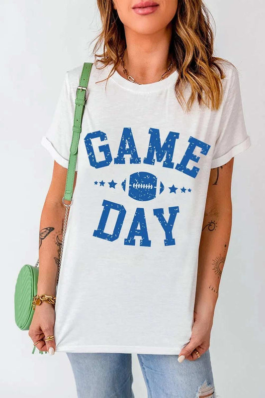GAME DAY Round Neck Short Sleeve T-Shirt - Trendsi - Flyclothing LLC