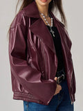 Zip Up Drop Shoulder Jacket - Trendsi