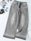 High Waist Wide Leg Washed Jeans - Trendsi - Flyclothing LLC