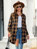 Plaid Button Up Dropped Shoulder Shirt - Trendsi - Flyclothing LLC