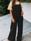 Full Size Casual Wide Leg Textured Overalls Plus Size - Trendsi - Flyclothing LLC