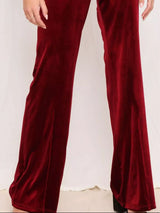 Full Size Velvet Wide Leg Pants Plus Size - Trendsi - Flyclothing LLC