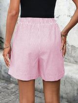Striped Drawstring Waist Shorts - Trendsi - Flyclothing LLC