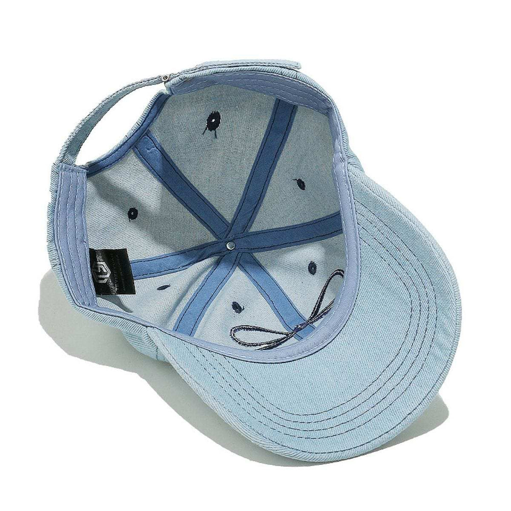Bow Embroidered Denim Baseball Cap - Trendsi - Flyclothing LLC