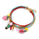 3 Piece Colorful Rope Charm Necklace - Trendsi - Flyclothing LLC