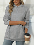Pocketed Long Sleeve Hoodie - Trendsi