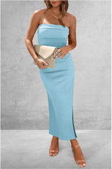 Slit Tube Midi Dress - Trendsi - Flyclothing LLC