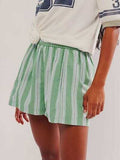 Striped Elastic Waist Shorts - Trendsi - Flyclothing LLC