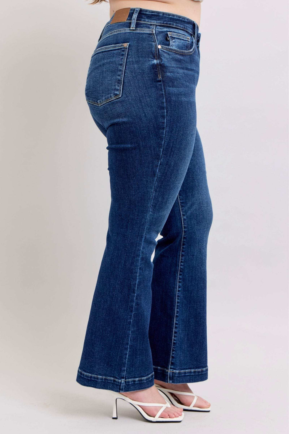 Judy Blue Full Size High Rise Flare Jeans with Pockets Plus Size - Trendsi - Flyclothing LLC
