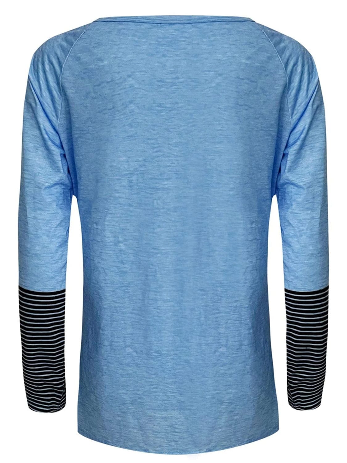 Full Size Striped Quarter Button Long Sleeve T-Shirt - Trendsi