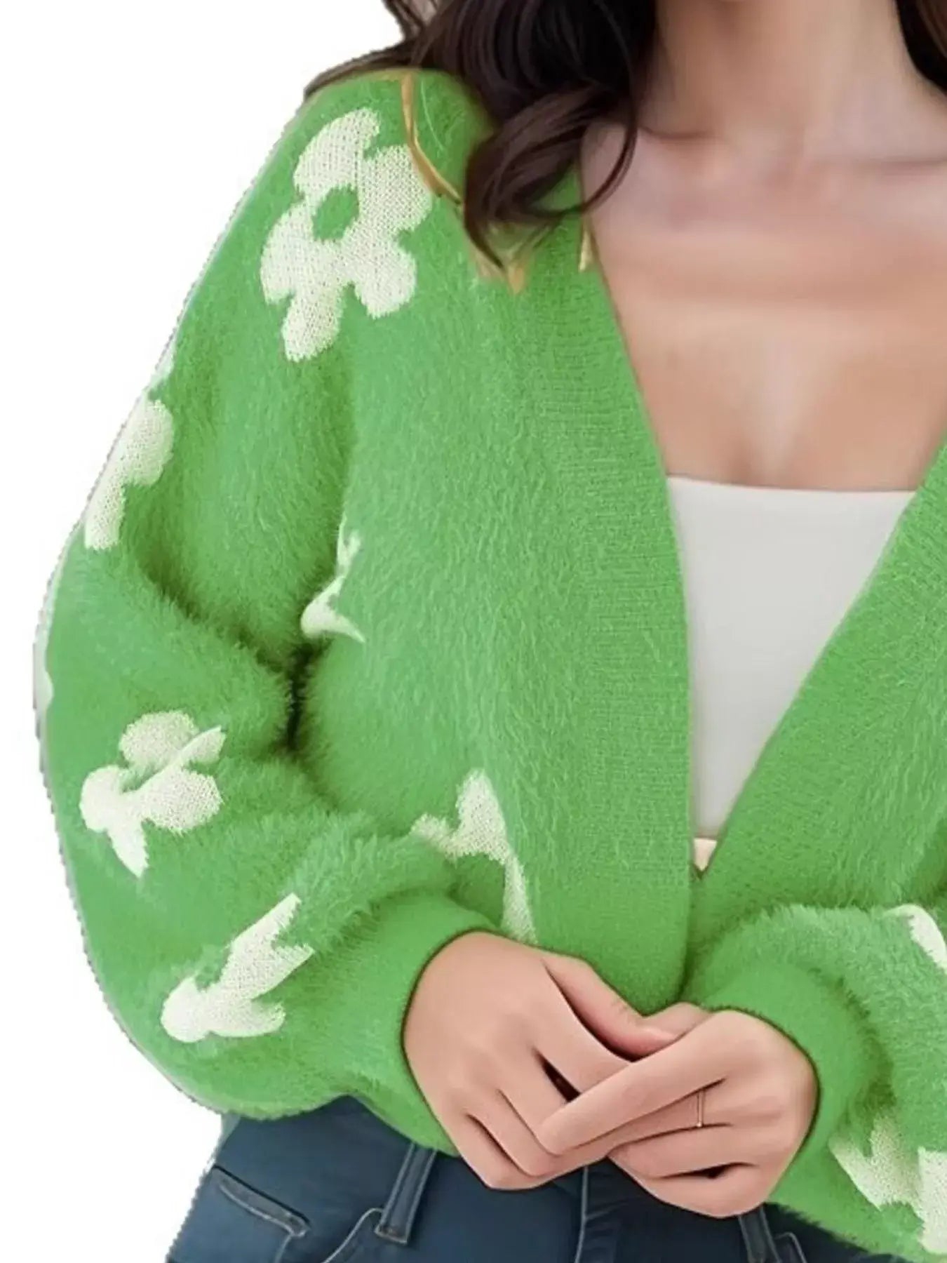 Floral Open Front Cardigan - Trendsi - Flyclothing LLC