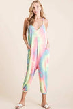 BiBi Tie Dye French Terry Mid-Length Casual Jumpsuit - Trendsi - Flyclothing LLC