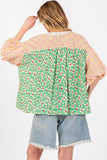 SAGE + FIG Color Block Bubble Sleeve Top - Trendsi