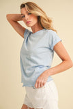 Aemi + Co Lettuce Edge Round Neck Short Sleeve T-Shirt - Trendsi