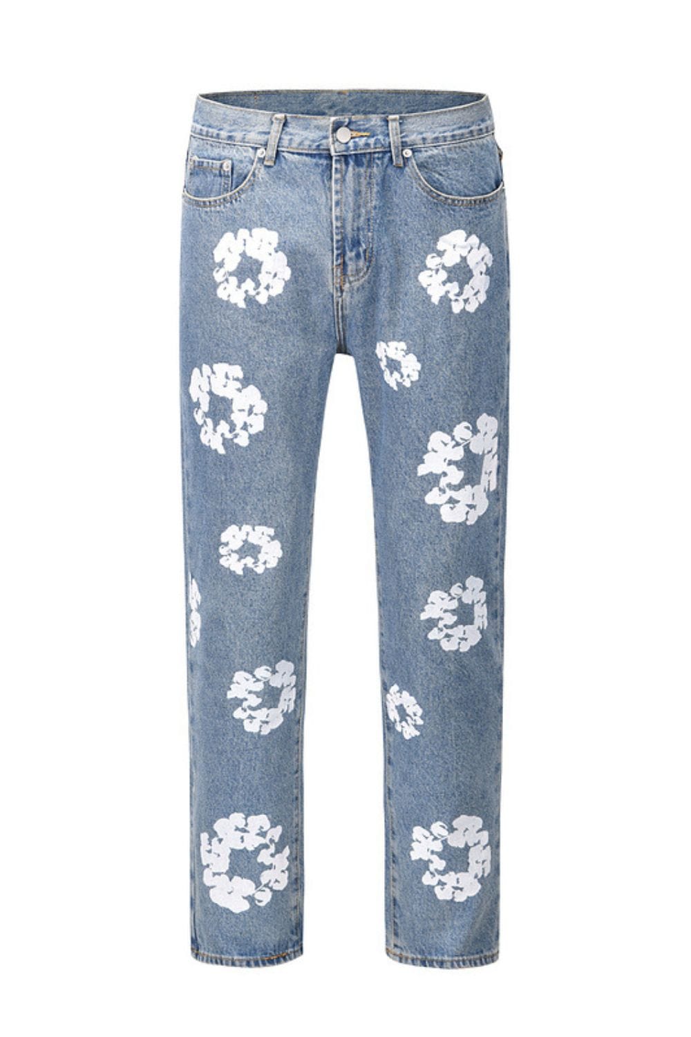 Men's Graphic Straight Leg Jeans - Trendsi