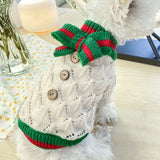 Bowknot Dog Clothes Cat Costume Hollow Knit Dog Sweater - My Store - Flyclothing LLC
