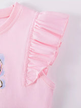 Children's Unicorn Graphic Ruffle Sleeve Tulle Dress - Trendsi - Flyclothing LLC