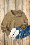 Half Zip Long Sleeve Sweatshirt - Trendsi - Flyclothing LLC