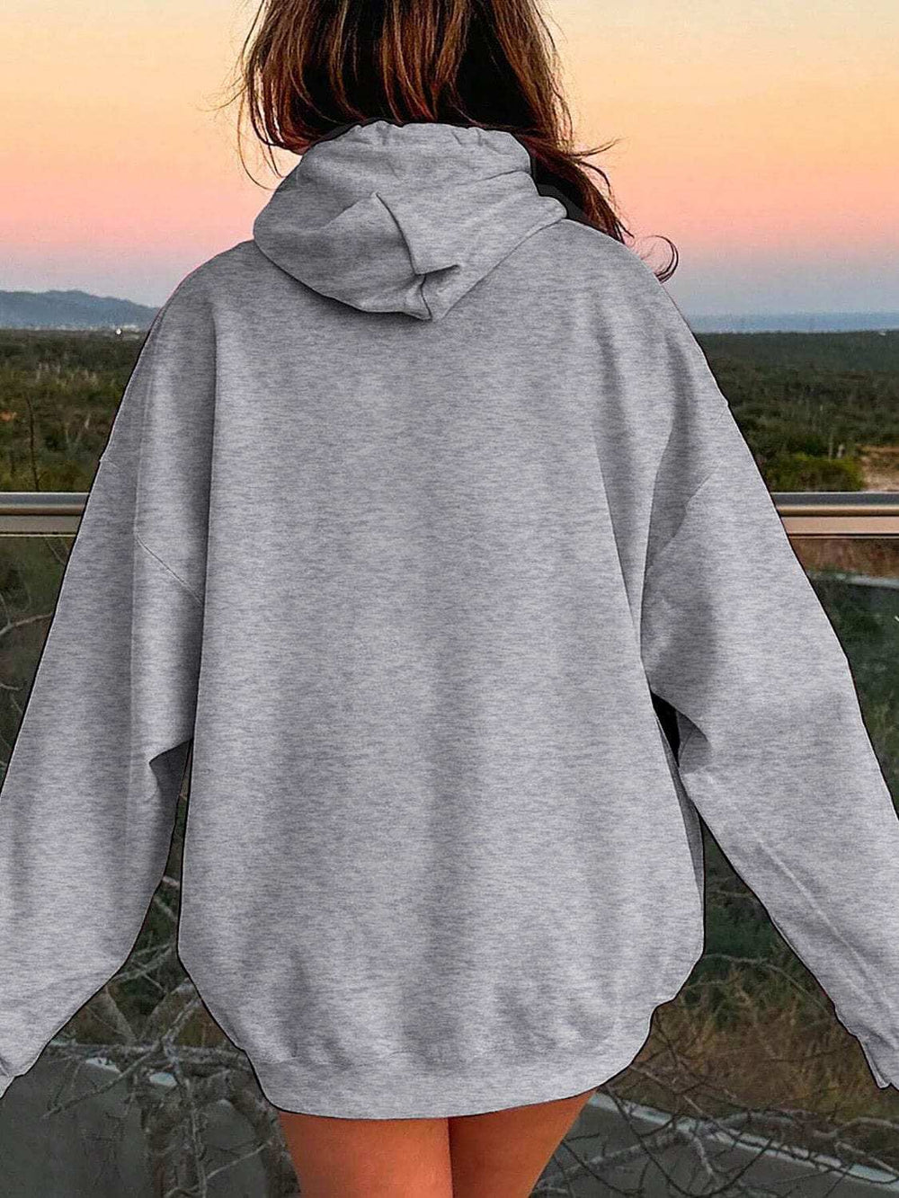 Drawstring Dropped Shoulder Hoodie - Trendsi - Flyclothing LLC