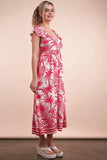 VERY J Tropical Printed Midi Summer Boho Dress - Trendsi