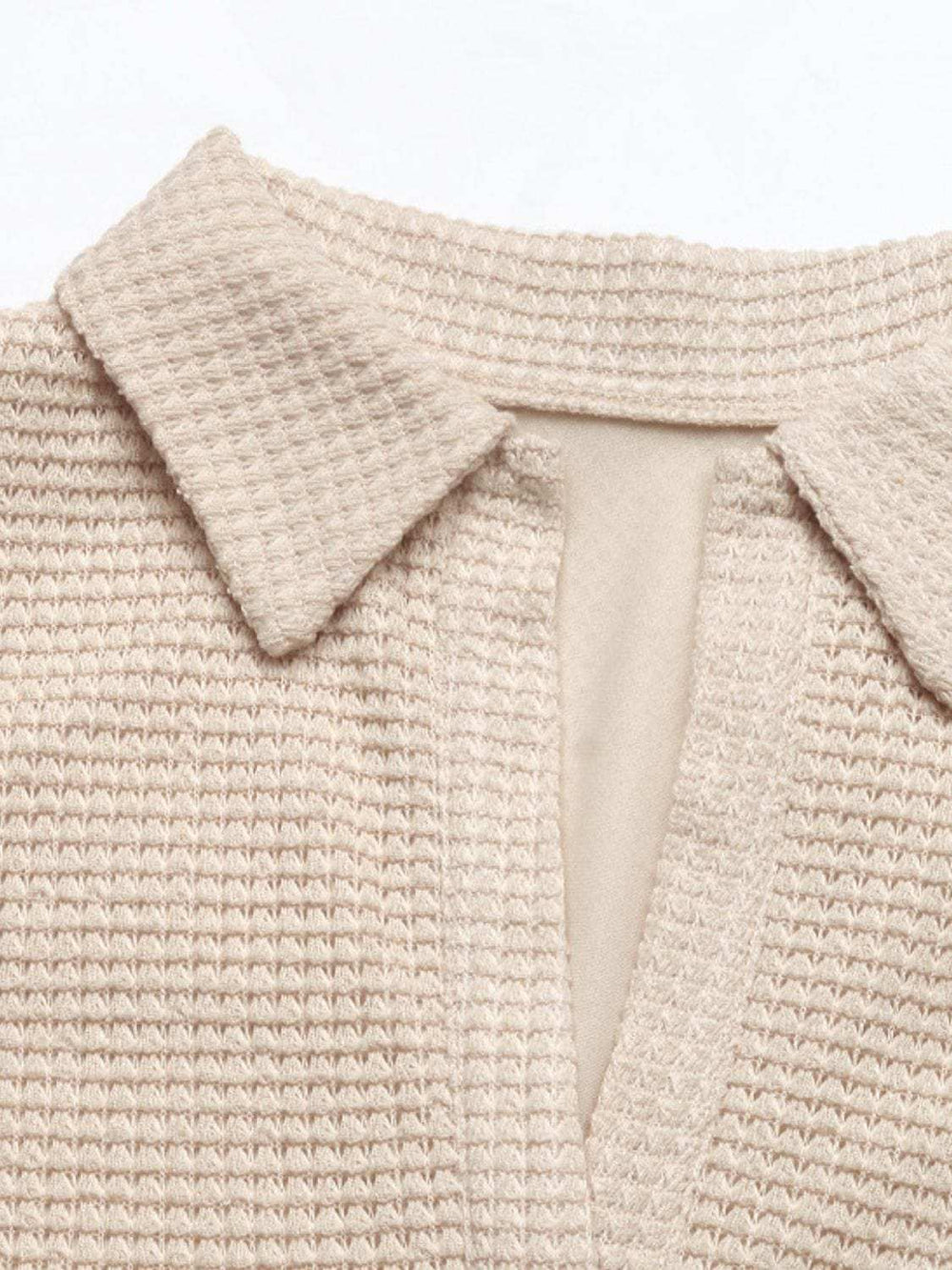 Perfee Johnny Collar Short Sleeve Mini Dress - Trendsi - Flyclothing LLC