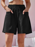 Full Size Pocketed Elastic Waist Shorts - Trendsi
