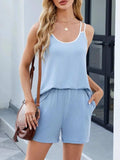 Casual Ribbed Tank Top and Shorts Set - Trendsi - Flyclothing LLC