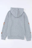 Drawstring Football Long Sleeve Hoodie - Trendsi