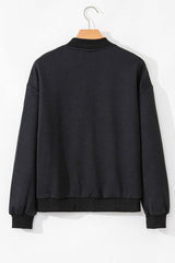 Texture Zip Up Baseball Collar Long Sleeve Jacket - Trendsi - Flyclothing LLC