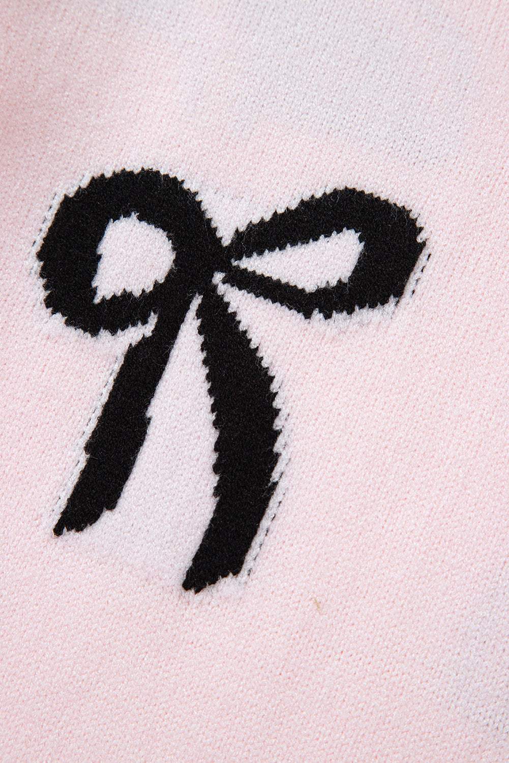 Bow Pattern Round Neck Loose Fit Sweater - Trendsi - Flyclothing LLC