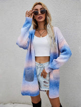 Angel Wings Full Size Pocketed Open Front Gradient Cardigan - Trendsi - Flyclothing LLC