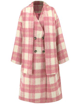 Plaid Button Up Long Sleeve Coat - Trendsi - Flyclothing LLC