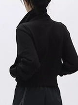 Casual Zip-Up Cropped Outerwear - Trendsi - Flyclothing LLC