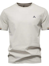 Men's Embroidered Round Neck T-Shirt - Trendsi - Flyclothing LLC