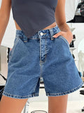 High Waist Denim Shorts - Trendsi