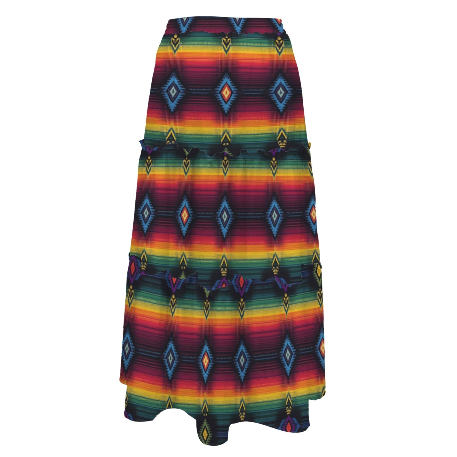Baha Ranch Colores De Mexico Serape Maxi Prairie Skirt
